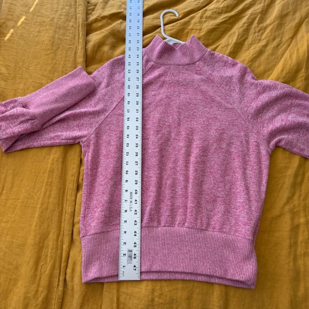 Maeve Anthropologie Pink‎ Marl Mock Neck Raglan Sweater Womens Medium
